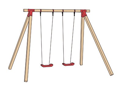Tabaluga Doppelschaukel inkl. 2 Schaukelbrettern