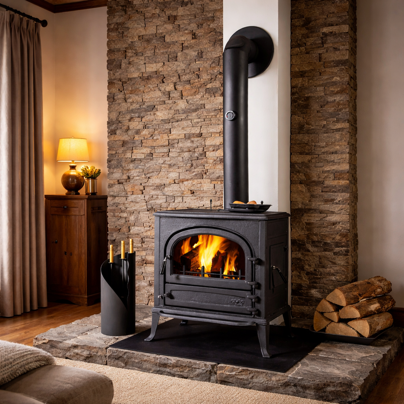 Kaminofen Globe-fire Neptune raumluftunabhängig Vollguss schwarz 9,2kW
