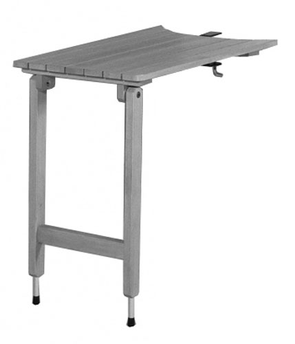Abstelltisch Wellfire Holz grau 70x45cm für runde Simsplatte