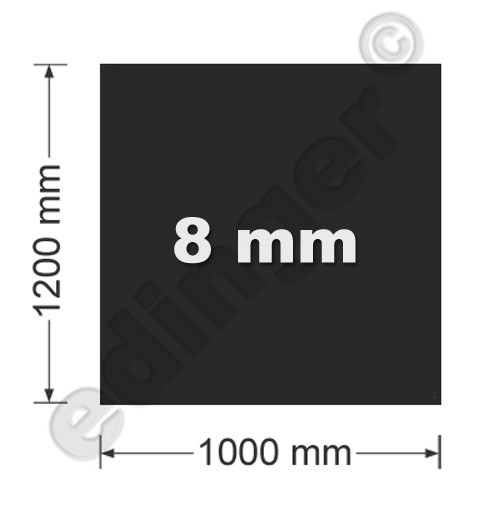 Funkenschutzplatte Glas 8mm Lienbacher Quadrat schwarz 1000x1200mm