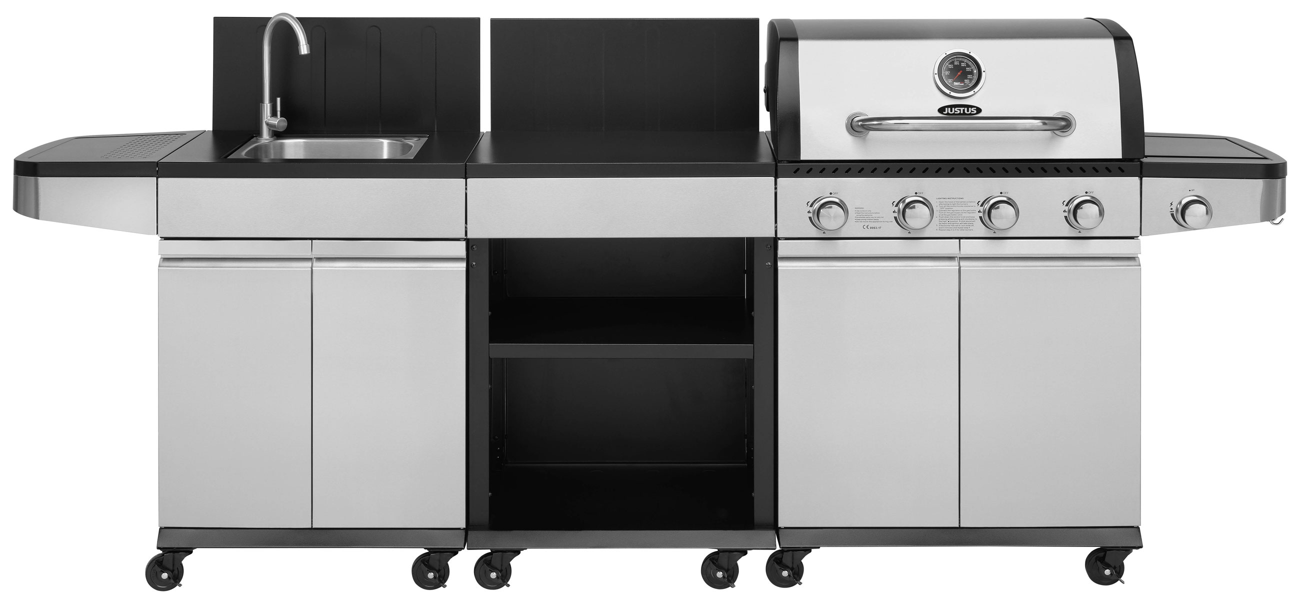 Gasgrill / Gasgrillküche Justus Juno 4+1 Grillfläche 70x42cm