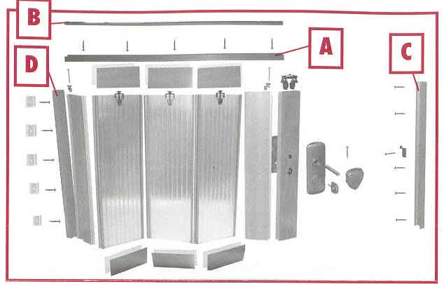 Falttür Spacy von Grosfillex Aluminium-Dekor
