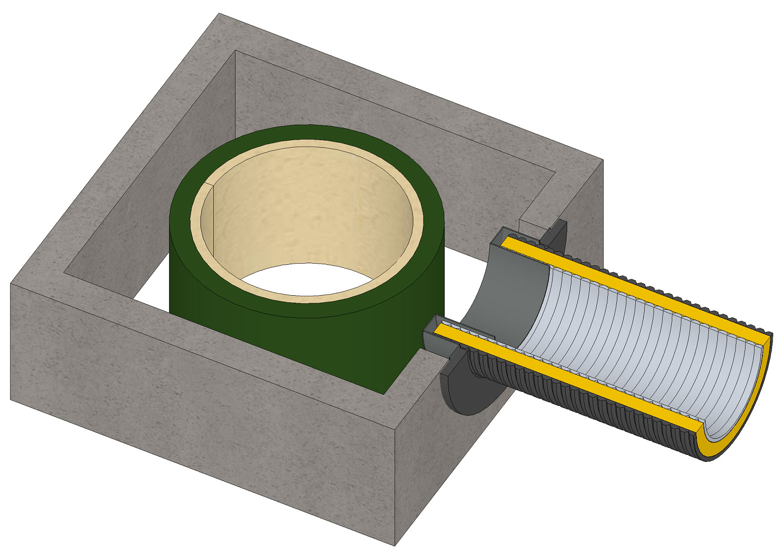 Anschlussstutzen für externe Luftzufuhr Ø 50 mm verzinkt LAS Ringspalt