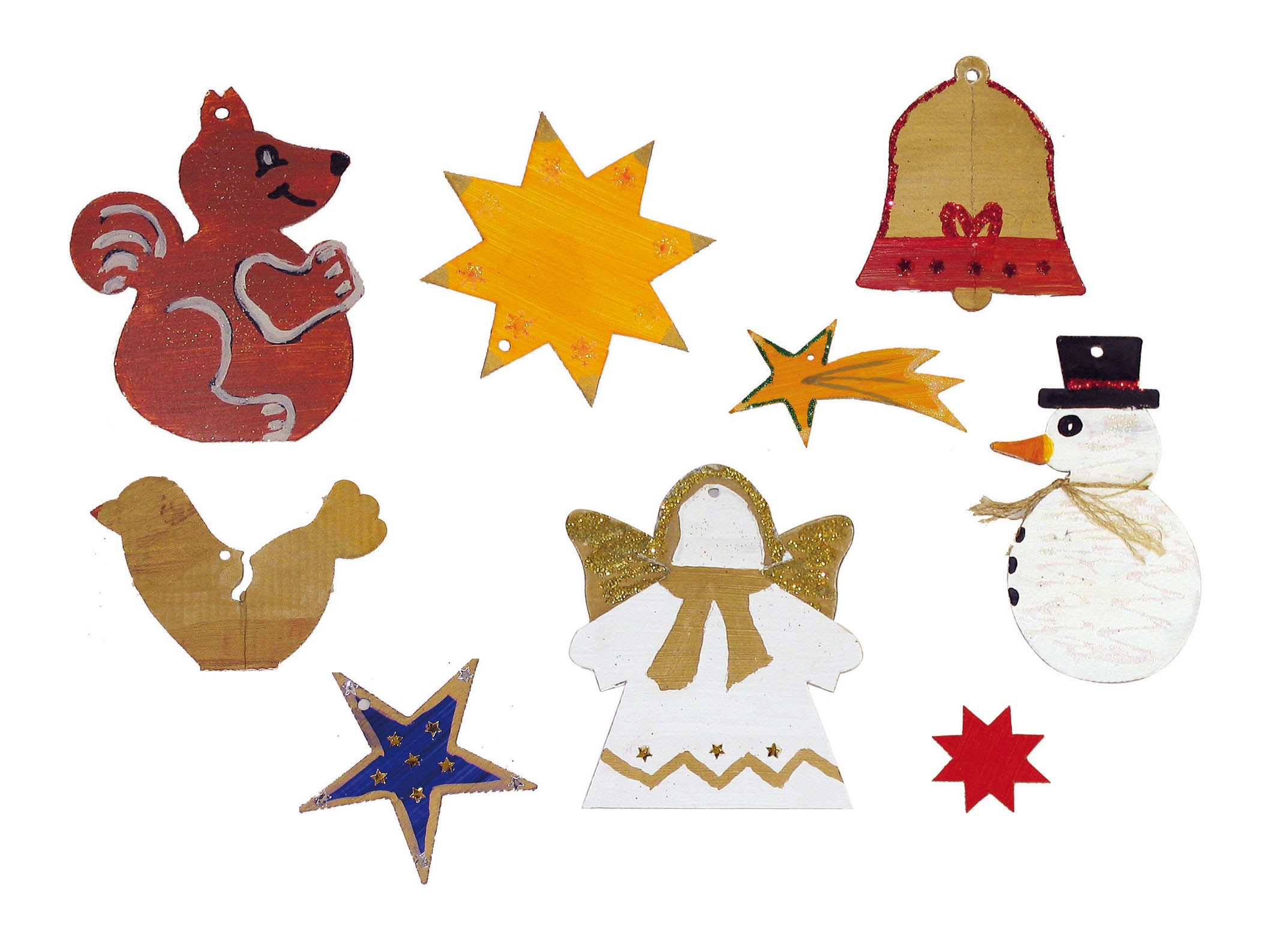 Baumschmuck / Christbaumschmuck Aufhänger aus Pappe zum Bemalen