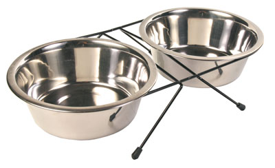 Trink- und Fressnapf Set Edelstahl Eat-on-Feet TRIXIE Ø20cm