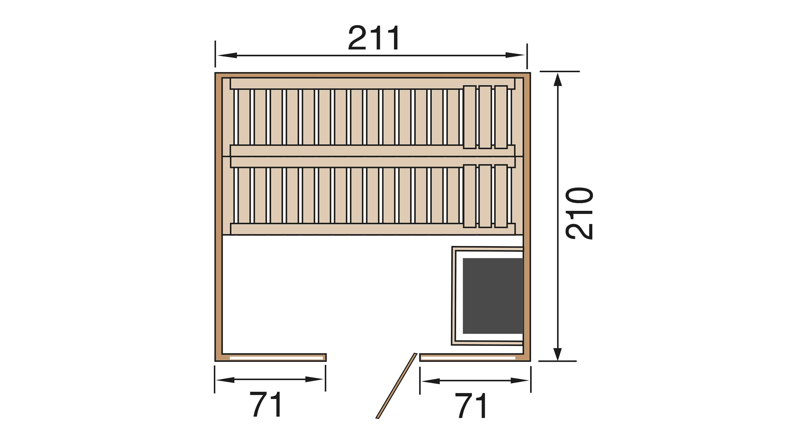 Weka Desgin Sauna KEMI PANORAMA 3 OS 7,5