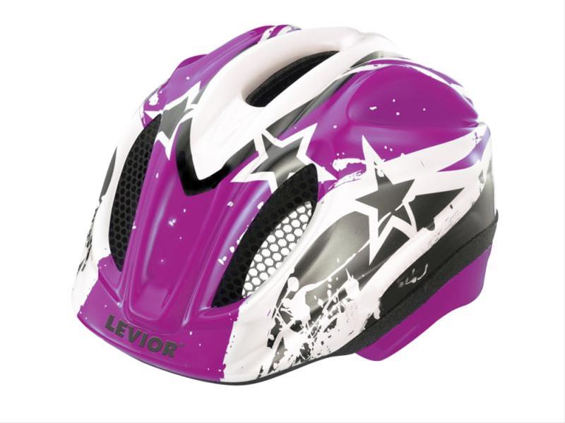 Kinderfahrradhelm Levior Primo Stars violett Gr. M 52-58cm