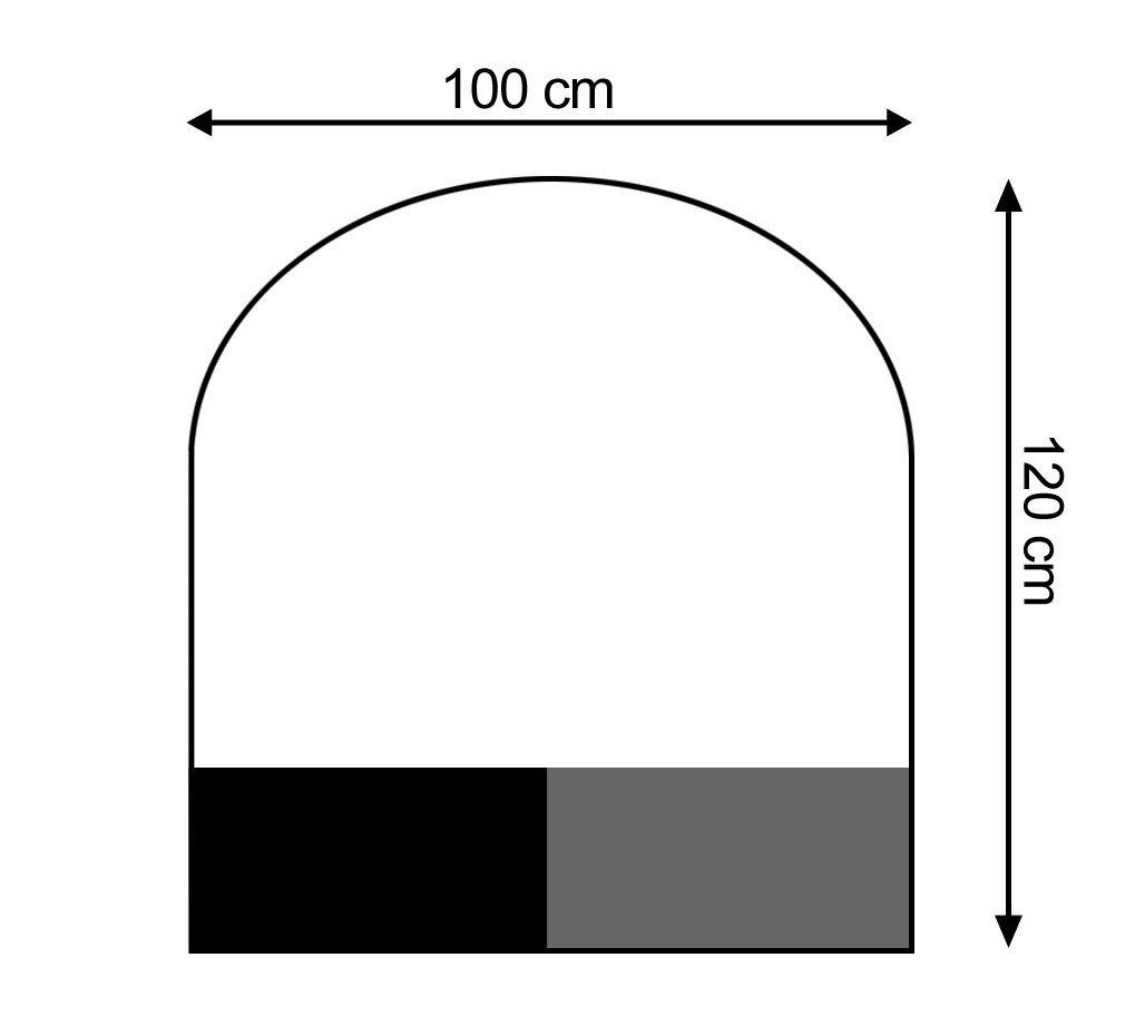 Funkenschutzplatte Stahl grau / schwarz 100x120cm halbrund