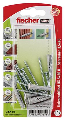 Universaldübel UX 5 x 30 RSK SB-Karte