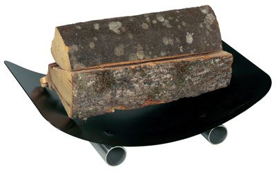Holzkorb - Holzlege Lienbacher schwarz Edelstahl 46x10x30 cm