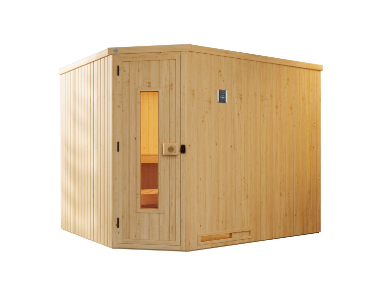 Weka Massivholz Element Sauna TURKU 7,5 kW OS MT Gr.3