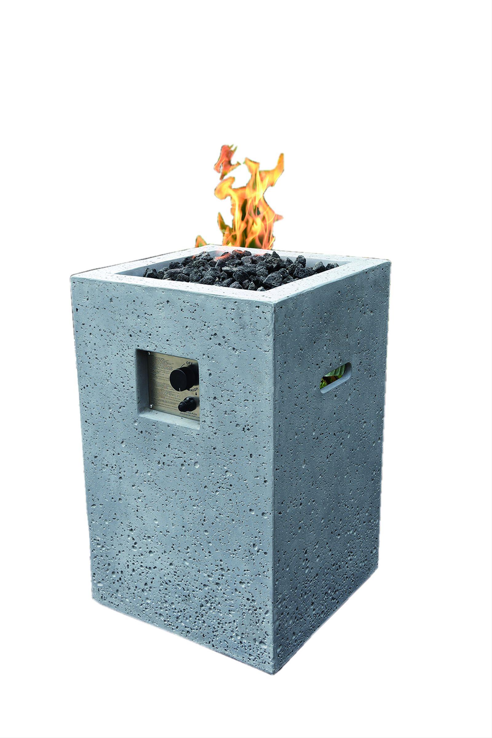 Gas Feuerstelle / Gartenfeuer GardenForma Kelut Natursteinoptik hell