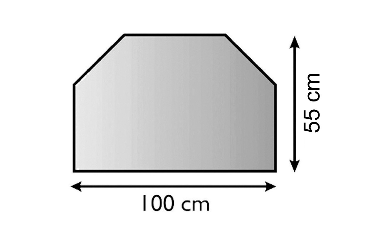 Funkenschutz Metallvorlegeplatte Lienbacher silber Trapez 100x55cm