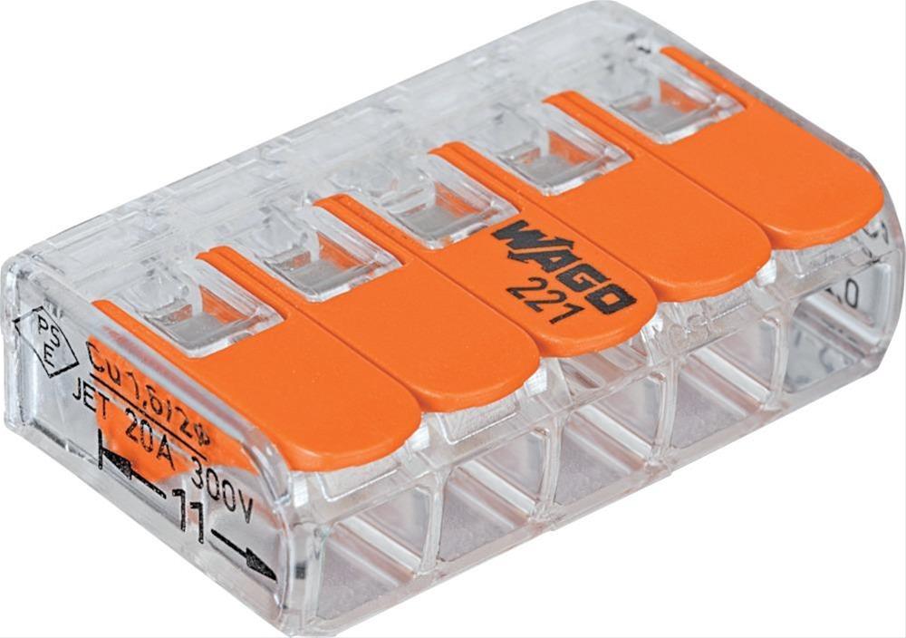 Wago-COMPACT-Klemme 5 x 0,2-4qmm transparent