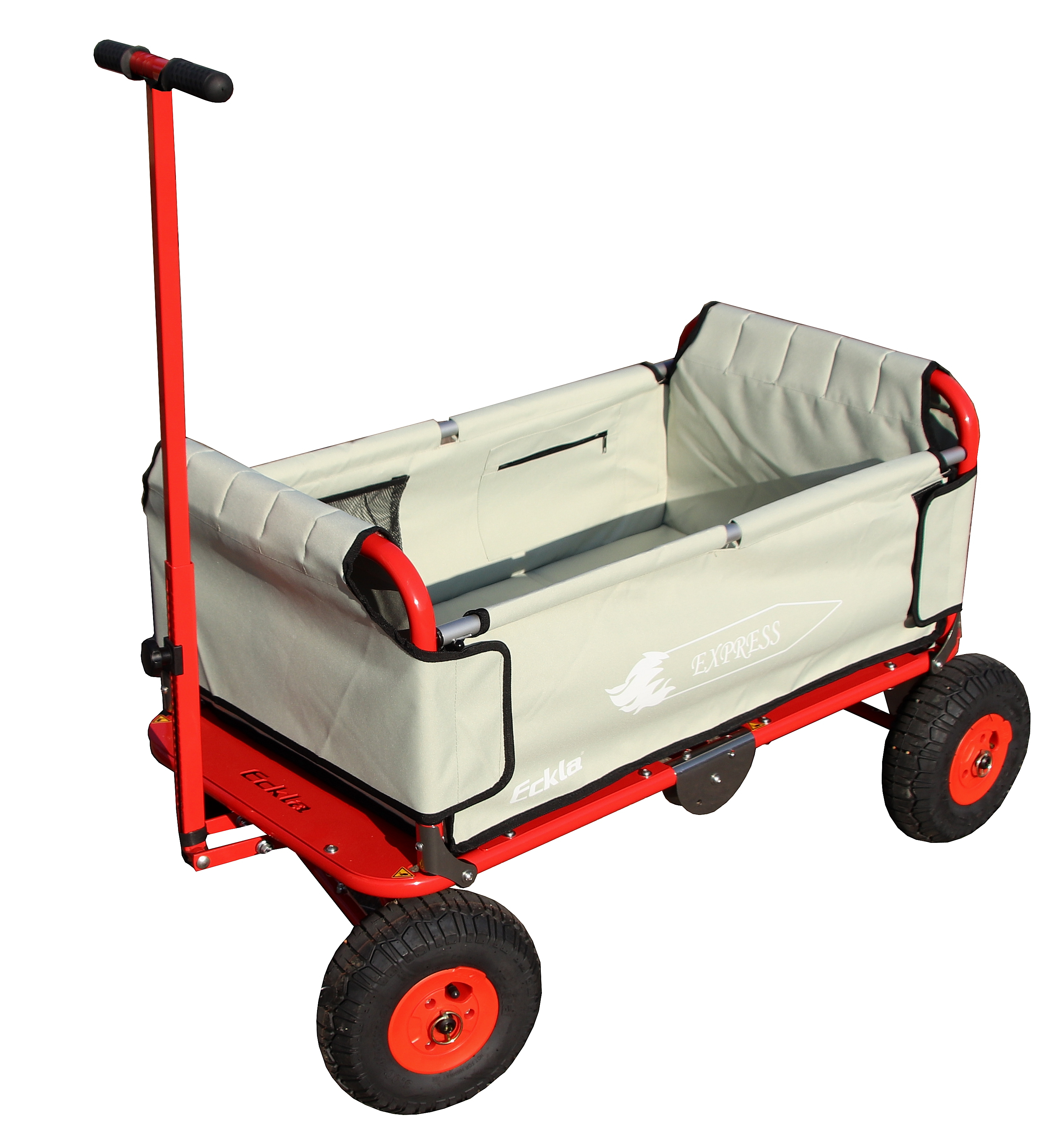 ECKLA® Express Faltbollerwagen rot cremeweiß mit pannensicheren Reifen