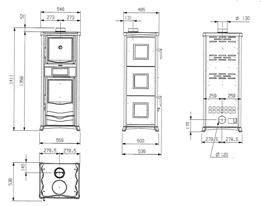 Kaminofen La Nordica Rossella Plus Forno raumluftun liberty borde. 8kW