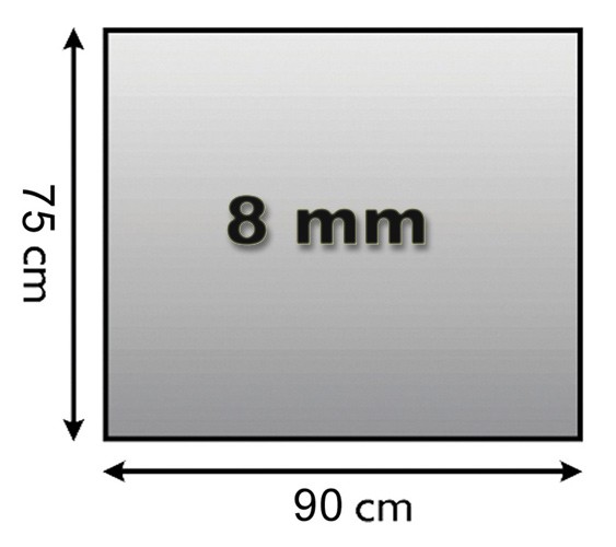 Funkenschutzplatte Glas 8mm Lienbacher 4-Eck 90x75cm