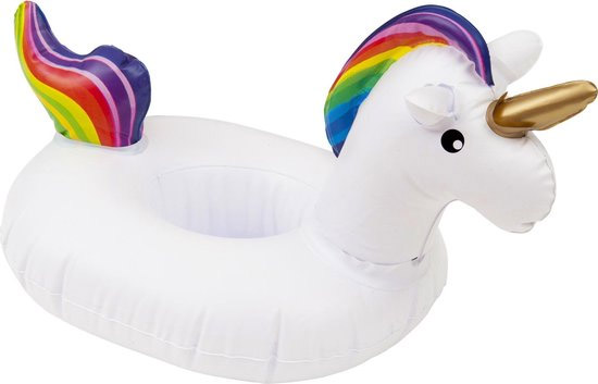 Aufblasbarer Schwimmring Einhorn 115 cm weiß