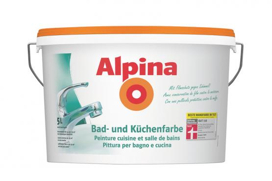 Alpina Innenfarbe Wandfarbe Bad- und Küchen-Spezialfarbe weiß 5L