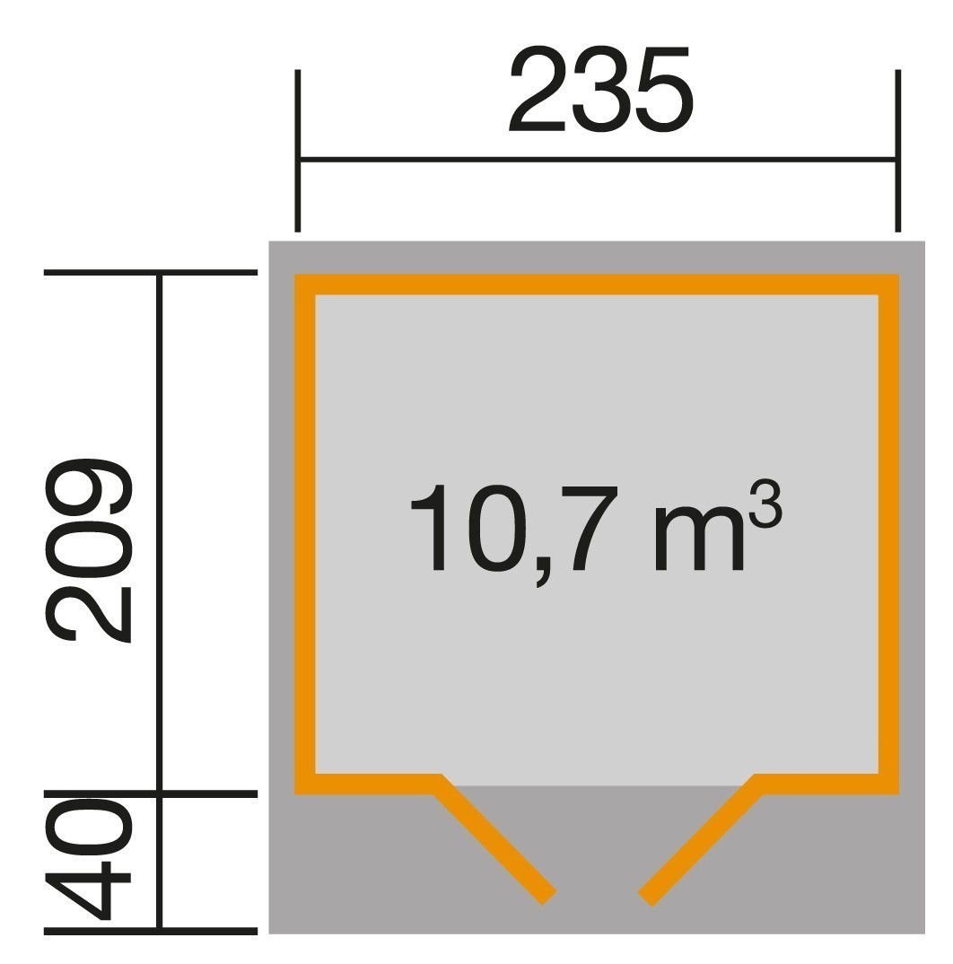 weka Gartenhaus 179 Gr.1, anthrazit, 28 mm, DT