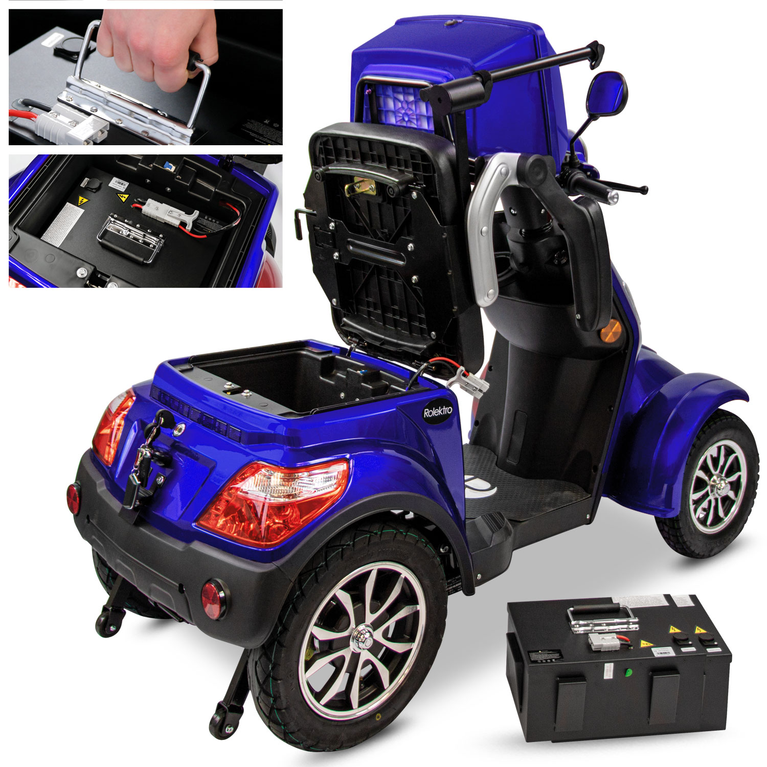 Rolektro E-Quad 25 V.3 Lithium, Blau Elektromobil 4-Räder