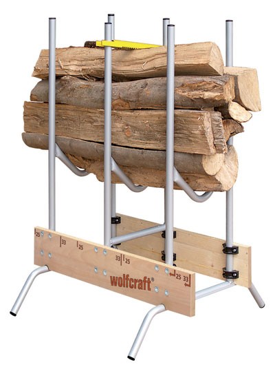 Sägebock Rundrohr / Buchenholz Wolfcraft klappbar 70 x 67,5 x 112 cm