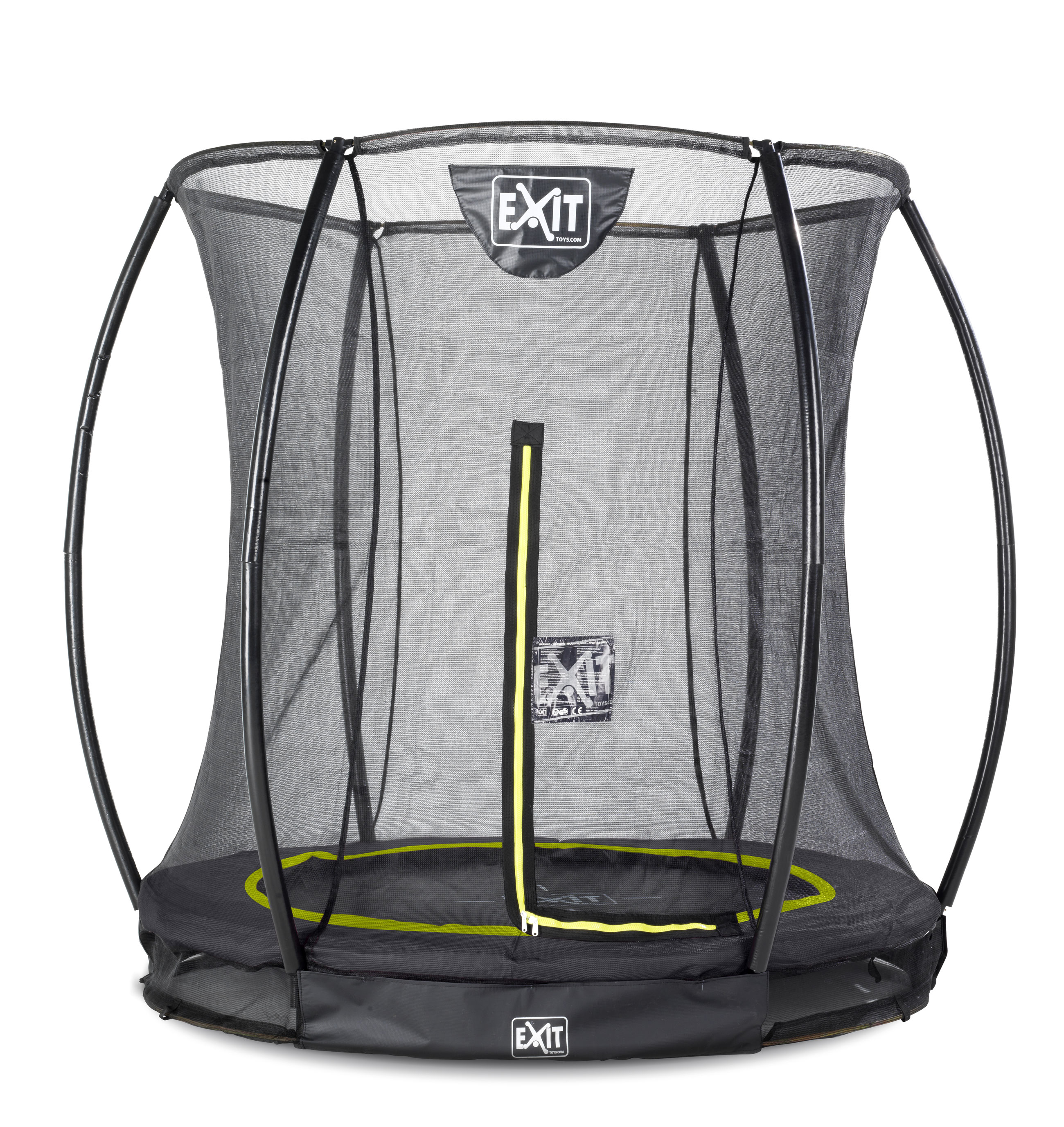 Trampolin EXIT Silhouette Ground mit Sicherheitsnetz Ø183cm schwarz