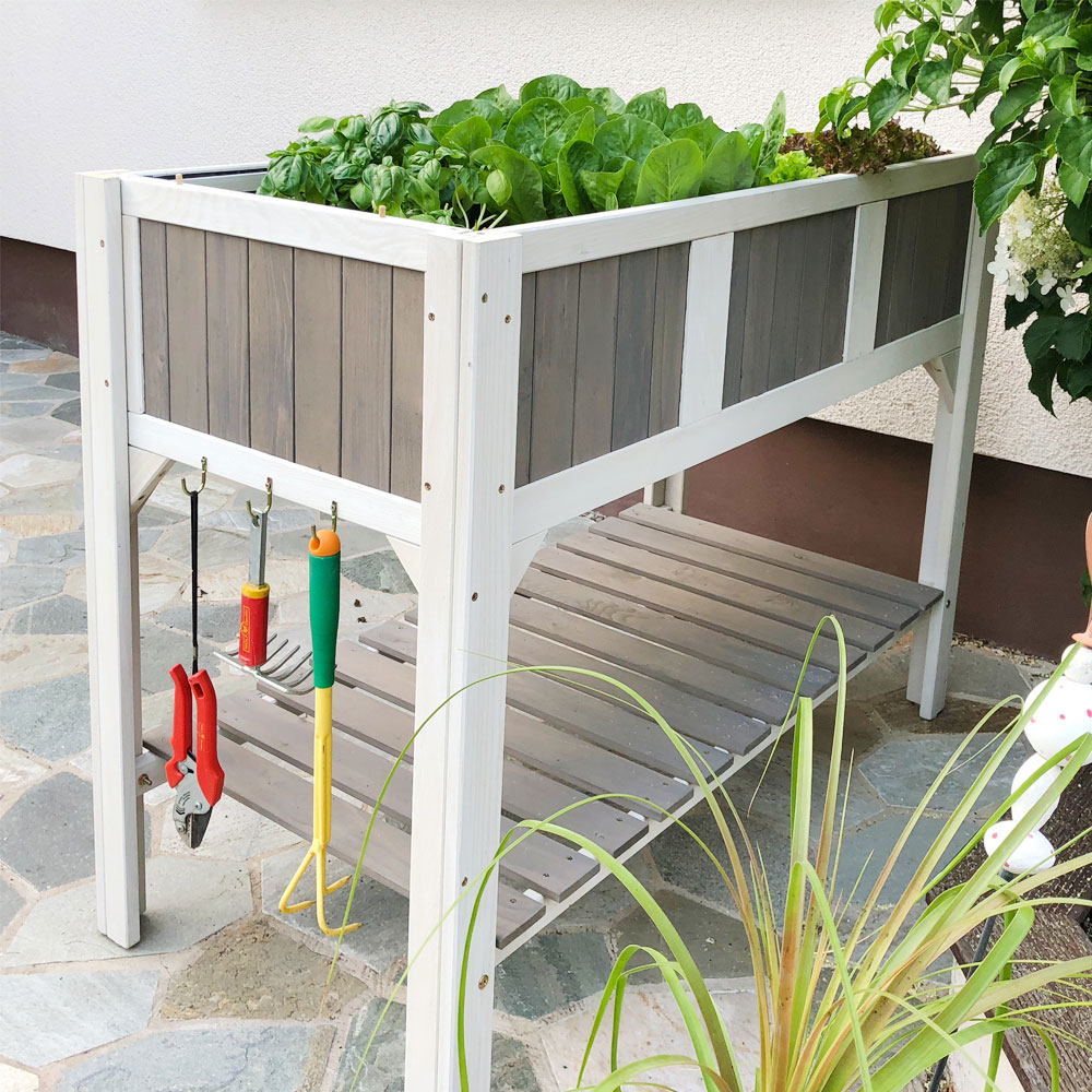Hochbeet Klara Habau Holz grau 119x57x89cm