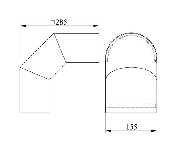 Hitzeschutz Rohrblende Winkel 90° Senotherm schwarz Ø 120 mm