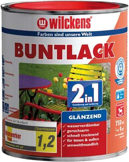 Wilckens® Buntlack 2in1 RAL 9010 reinweiss glänzend 125ml