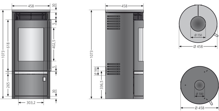 Kaminofen Oranier Rota Top 2.0 raumluftunabhängig Speckstein 5,5kW