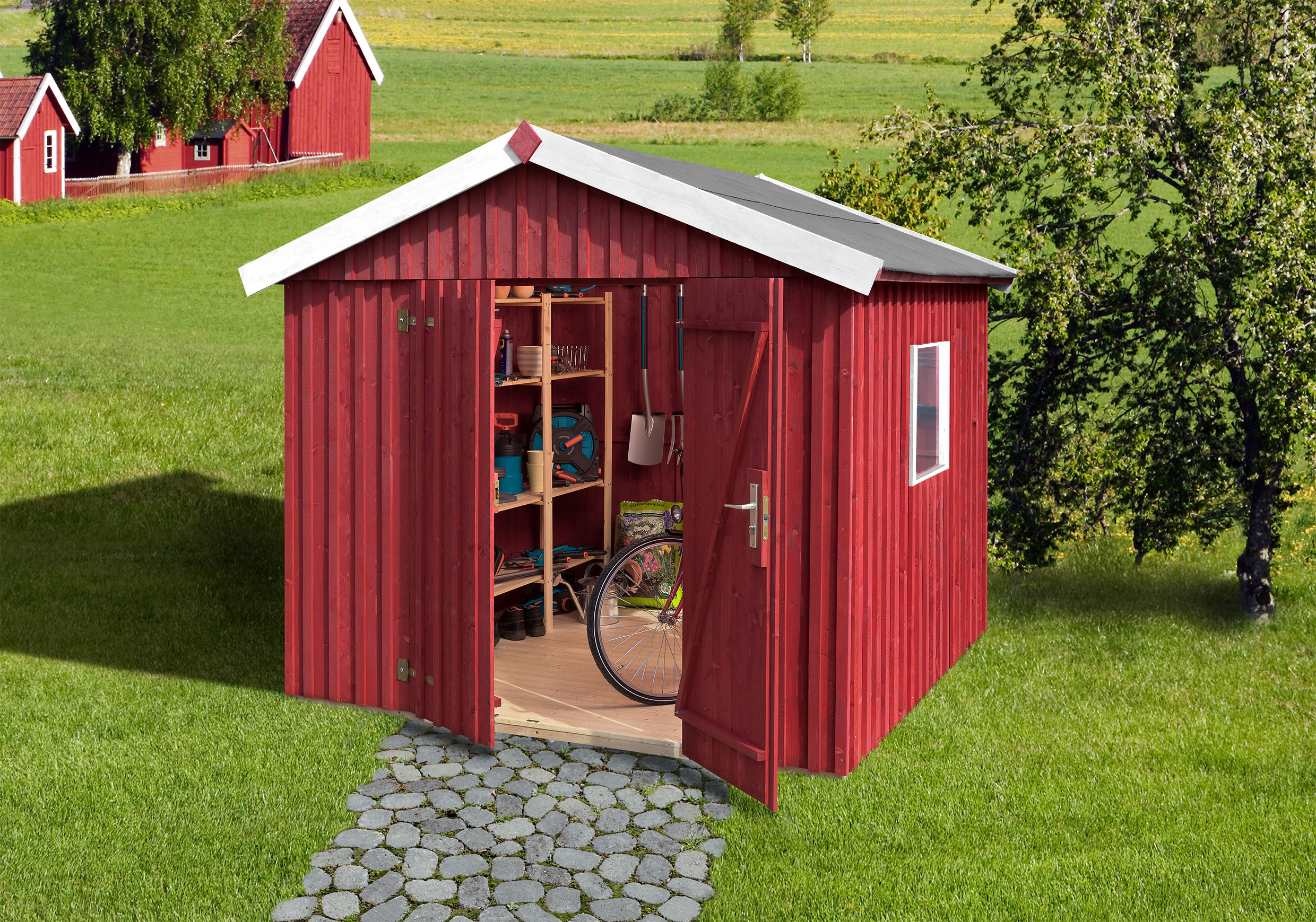 weka Schwedenhaus Gr.3, sägerauh, schwedenrot, bre