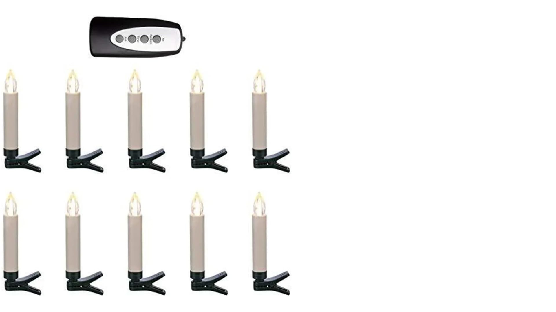 Kabellose Christbaumkerze 10er LED m. Fernbedienung