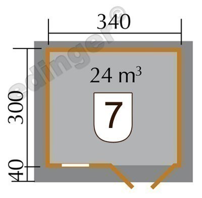 Weka Blockbohlenhaus 28 mm 163 Gr. 2 natur 410x380cm