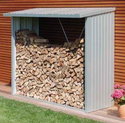 Biohort Kaminholzregal metall Woodstock Gr.230 silbermetallic