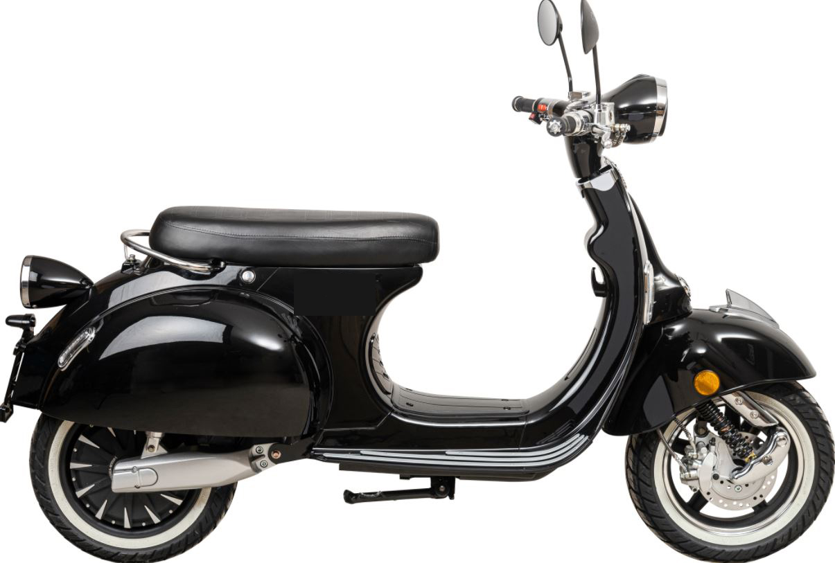 Retro Elektroroller Motorroller 45Km h Ginabella 4000-0 schwarz-glanz
