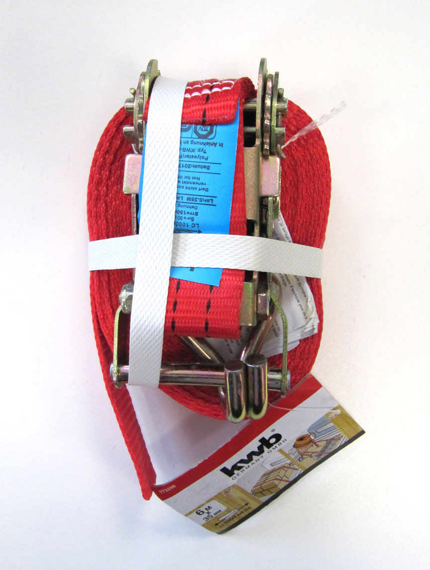 Spanngurt / Zurrgurt mit Ratsche und 2 Haken 35mmx6m 1000 kg
 kwb