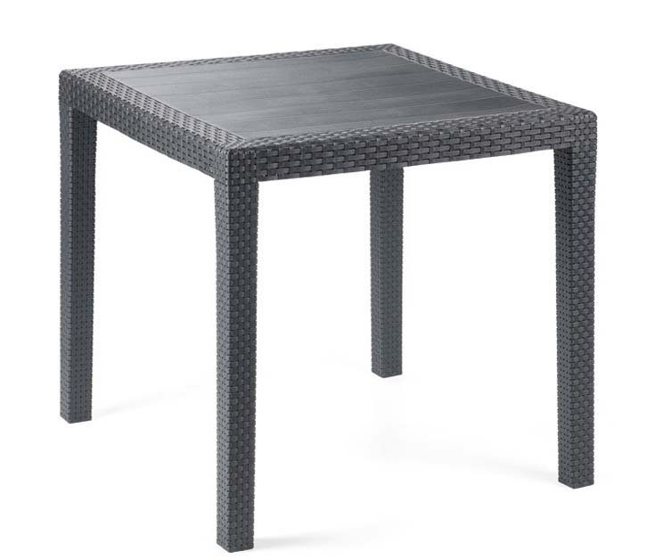 Gartentisch King 79x79cm Kunstoff Rattan-Optik anthrazit