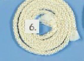 Ofendichtschnur / Ofendichtung 1 mtr. Ø 6 mm umsponnen