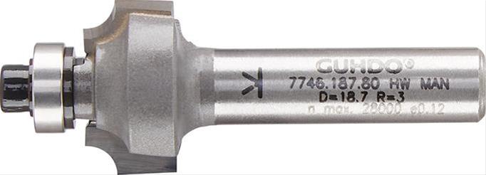 HW-Viertelstabfräser Z2 S8 D22,7 R5 d9,5