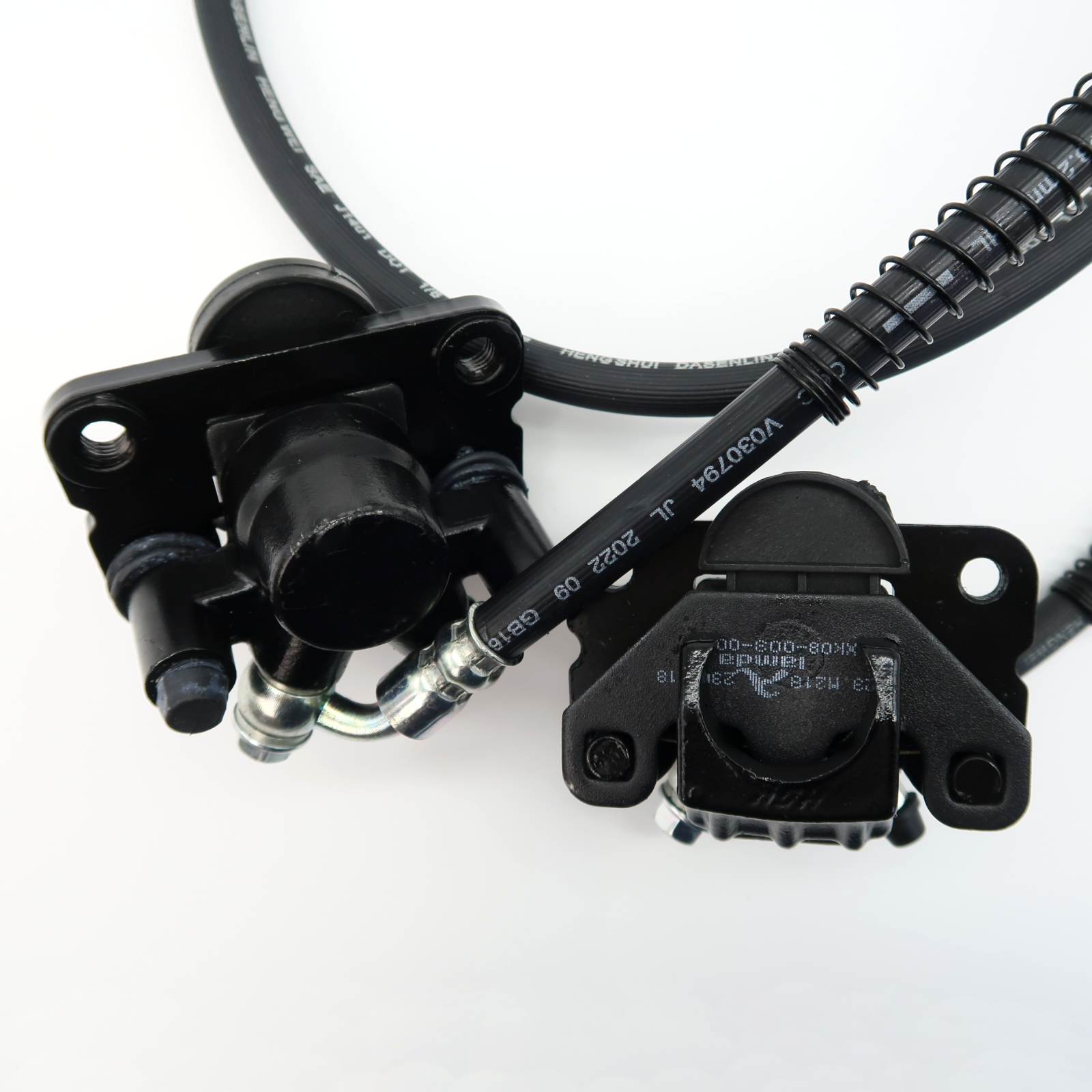 Rolektro Scheibenbremse vorne, Set mit 2x Bremssattel, Bremsschläuchen