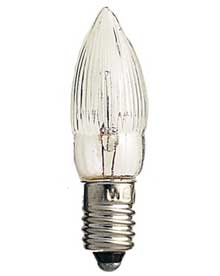 Ersatzbirnchen / Riffelkerze 12V 3Watt klar 3Stück