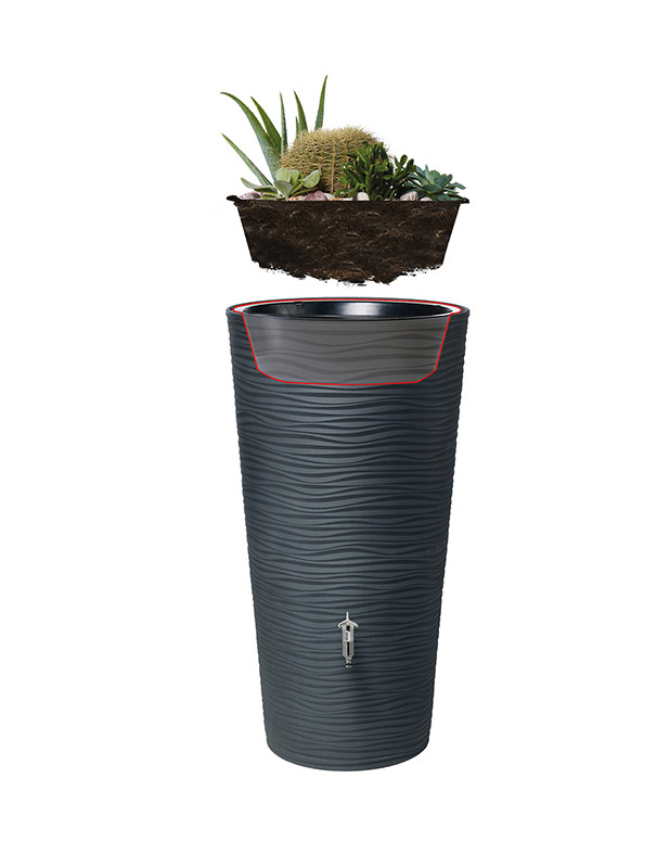 Graf Regentonne Natura 2in1 Regenspeicher graphite grey 210 L