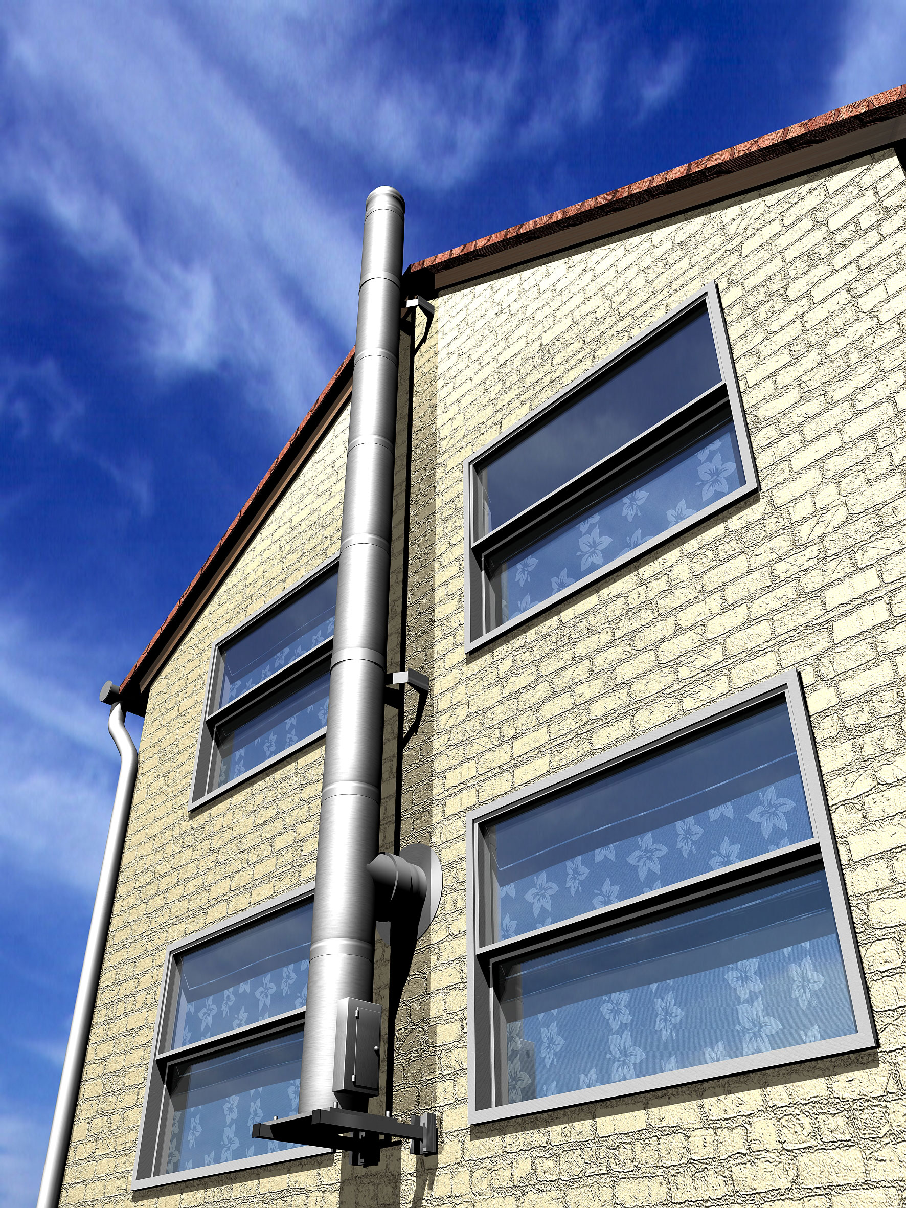Außenwandkamin Set doppelwandig Ø150mm WA50
