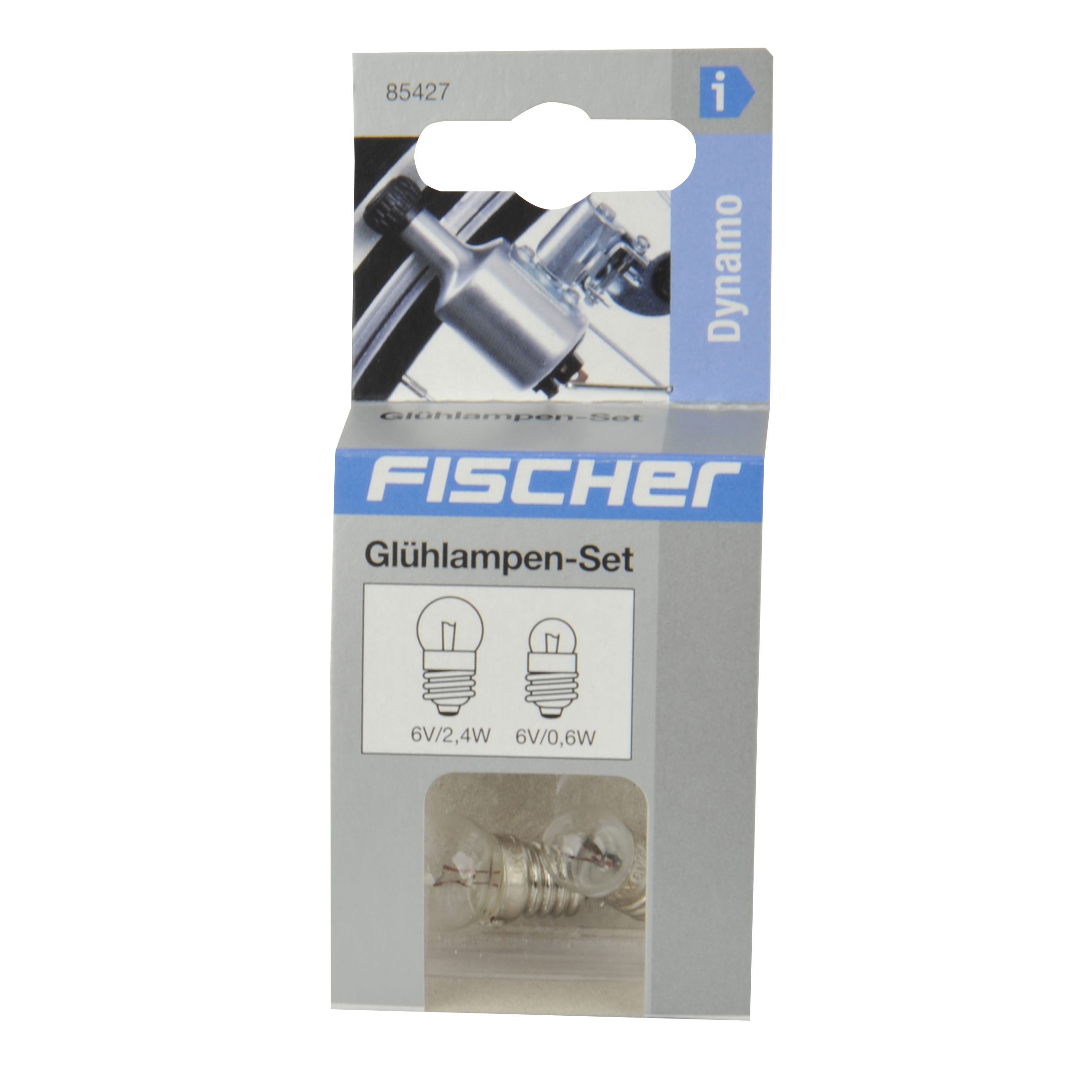 Fischer Fahrradbeleuchtung Dynamo / Glühlampen-Set Scheinwerfer/Rückli