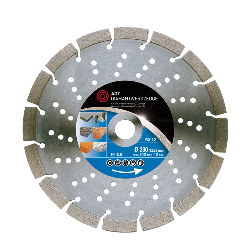 Diamanttrennscheibe RX12Super Premium Lasergeschweißt Ø 230 mm 22,2 mm