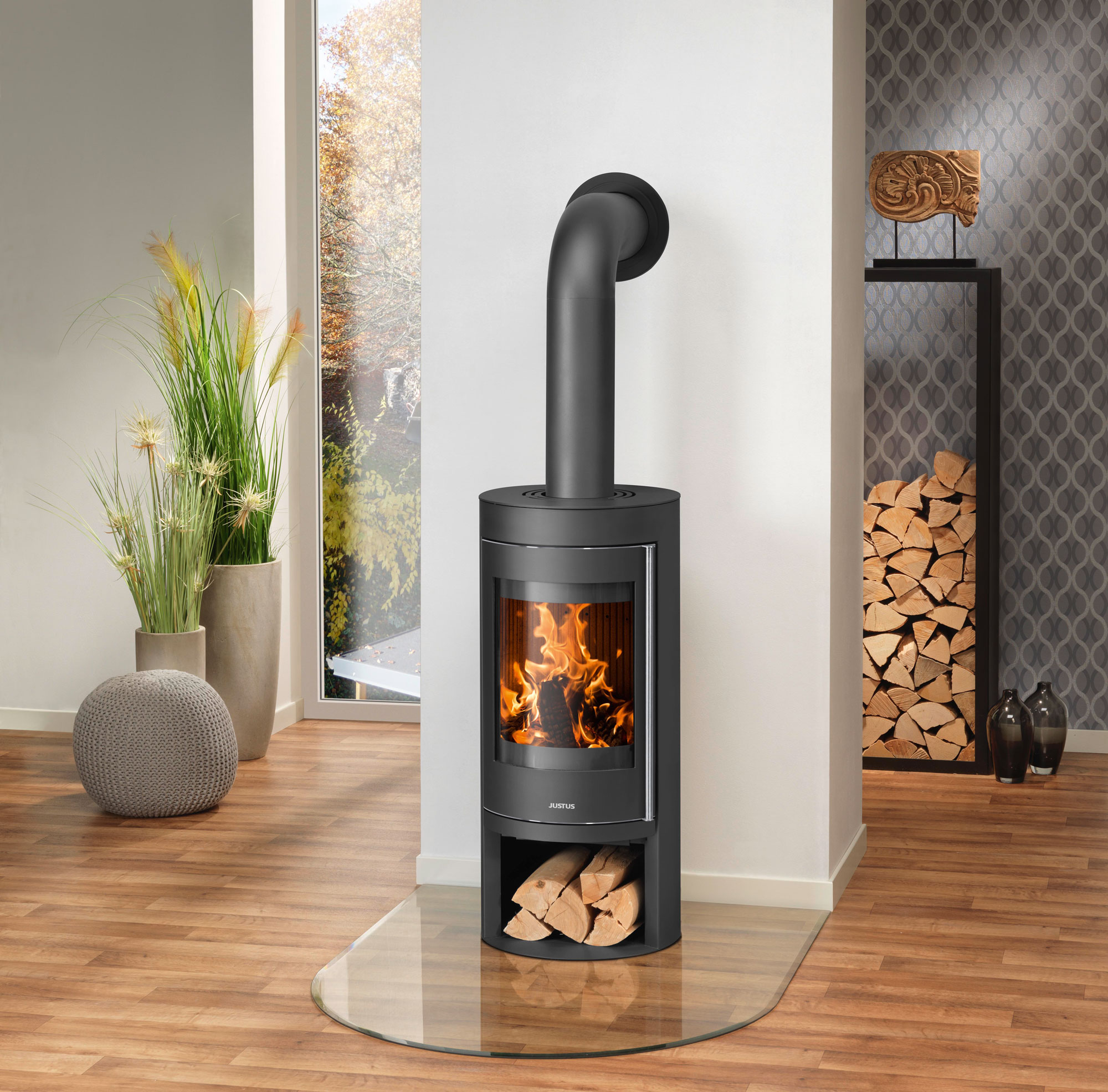 Kaminofen Justus Mino 2.0 raumluftunabhängig Stahl schwarz 5kW