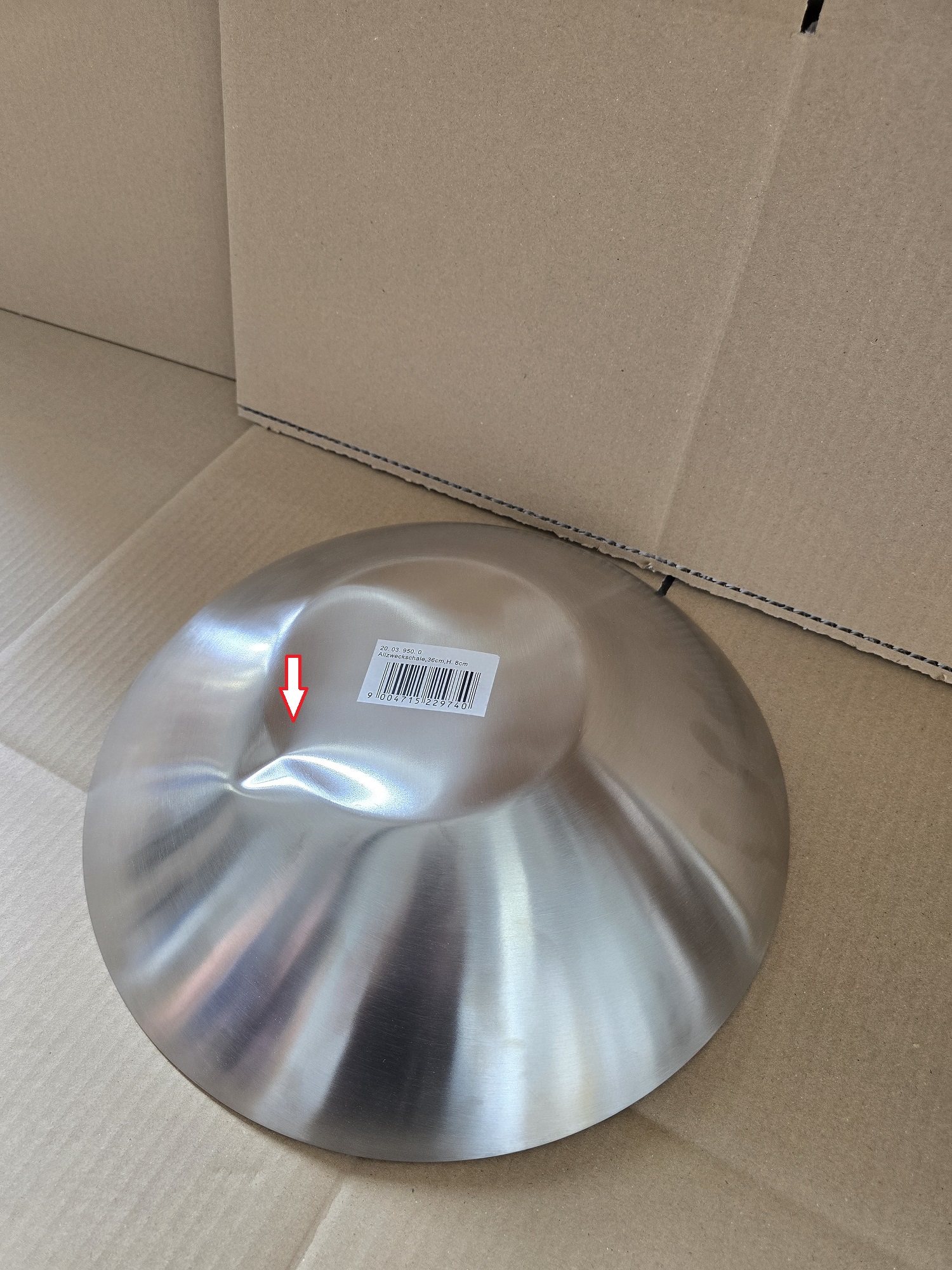 B-Ware  Edelstahlschale matt gebürstet Ø 36cm 1 Stück