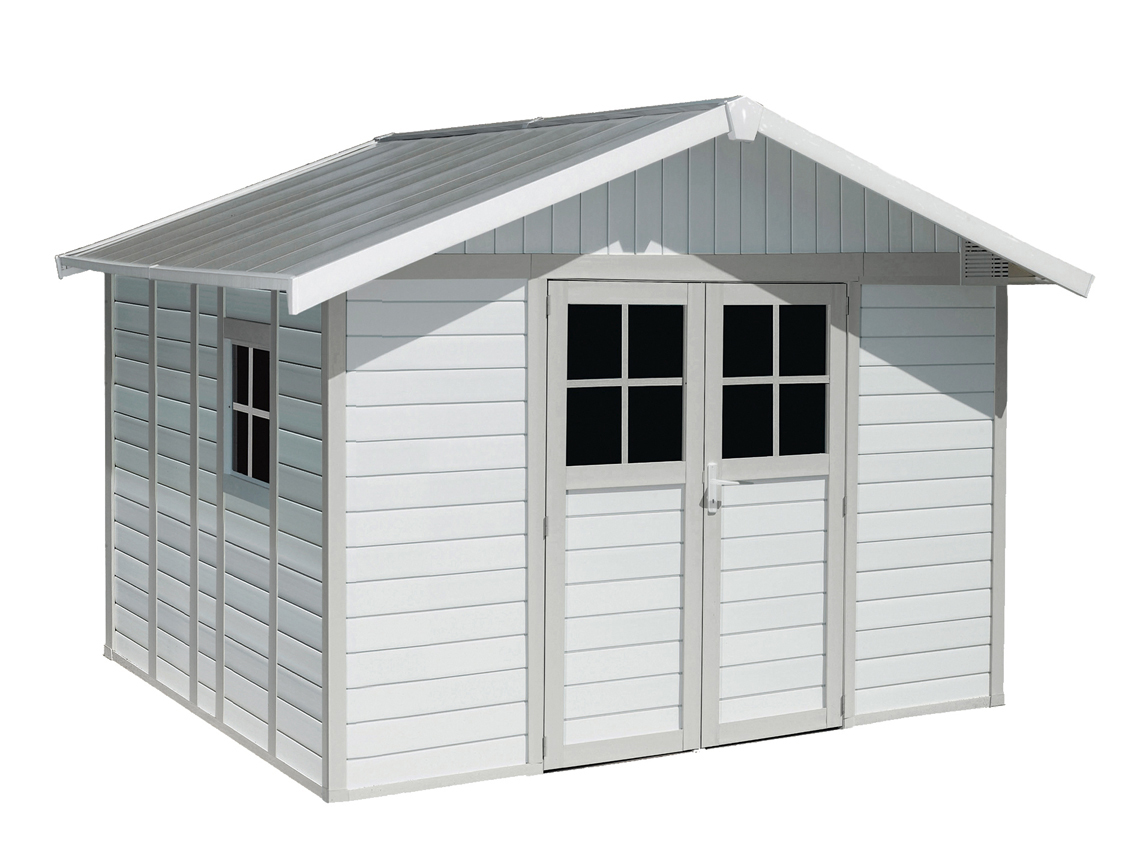 Grosfillex Gartenhaus Deco H 11 Kunststoff  315x355cm grau-grün