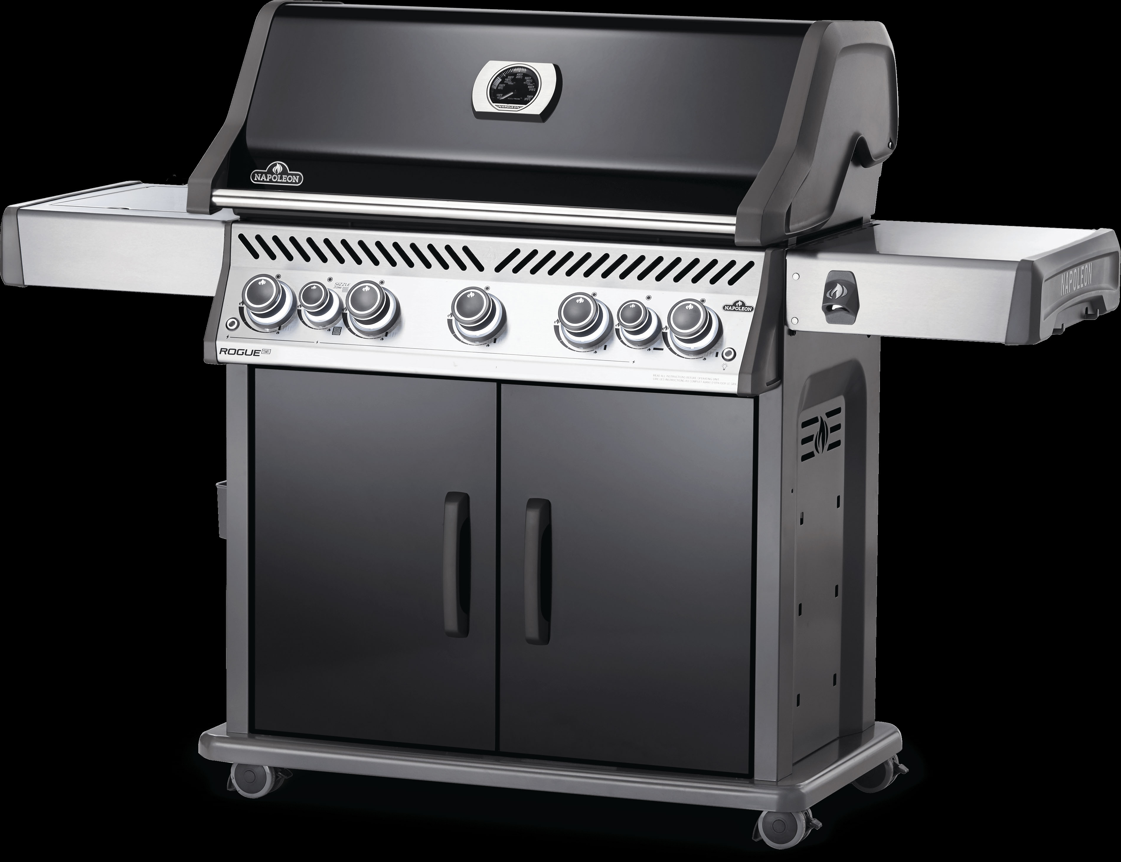 Napoleon Gasgrill Rogue SE 625 schwarz Heckbrenner, Sizzle-Zone